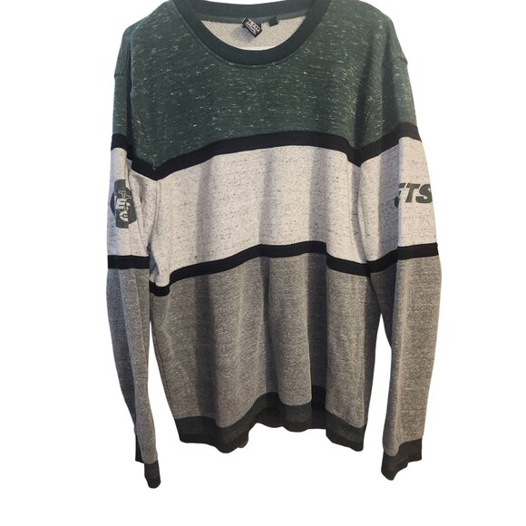 NY Jets NFL Team Apparel Sweatshirt Gray & Green Long Sleeve 2XL Unisex Crewneck - Picture 1 of 9